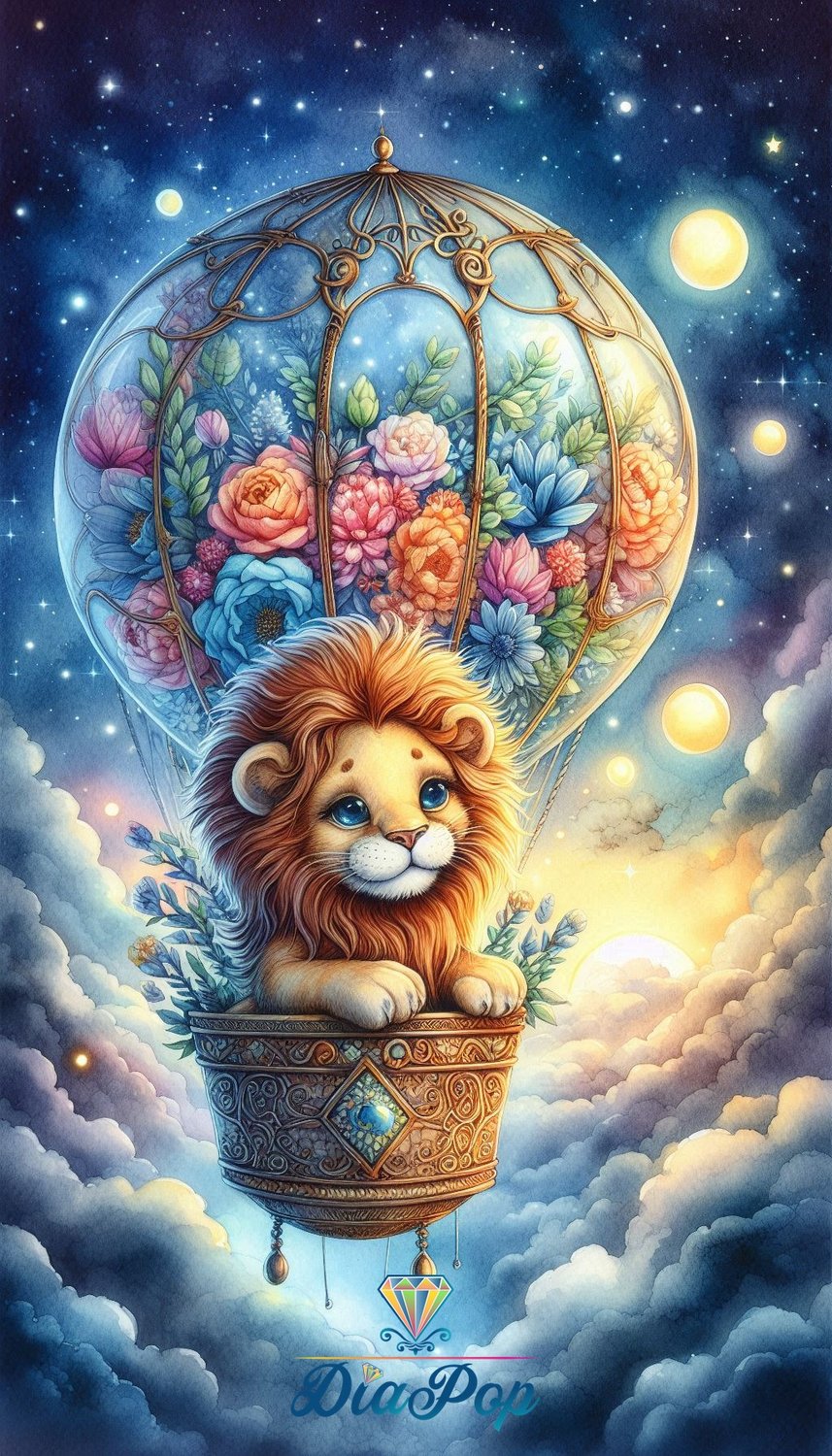 Diamond Painting - Tinkerangie - Löwenherz im Blütenballon [Digital]
