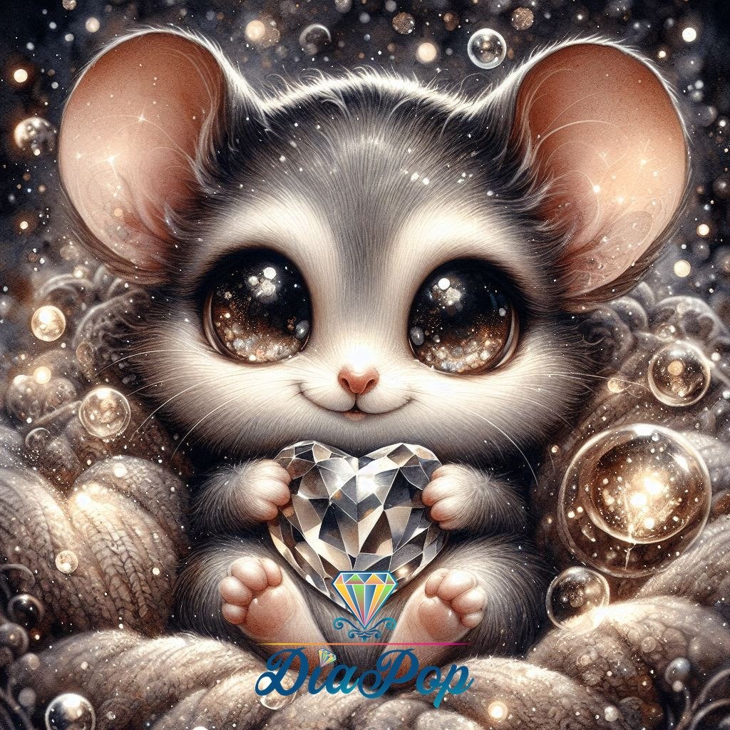 Diamond Painting - Tinkerangie - Glitzermaus mit Herzdiamant [Digital]