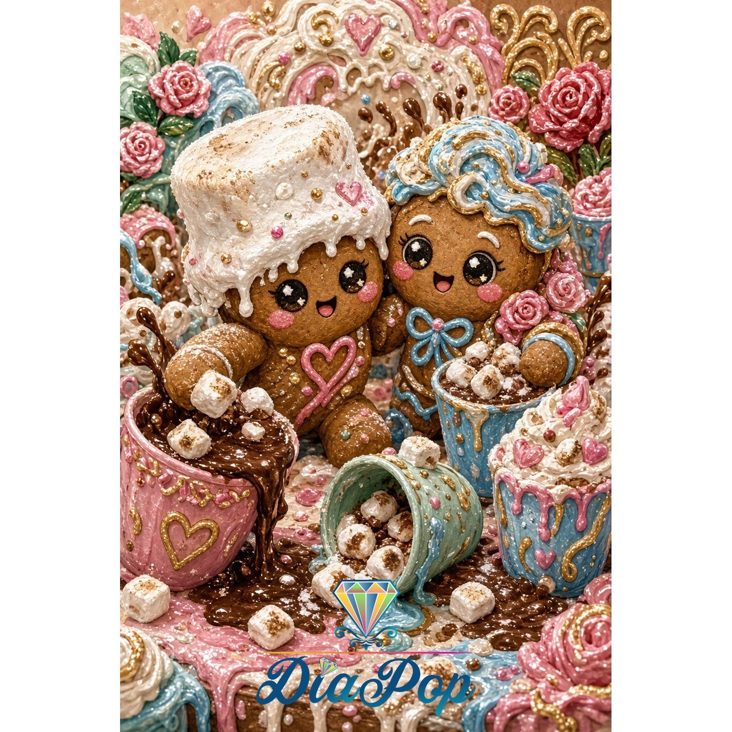 Diamond Painting - Elly_A.I - Zuckersüße Lebkuchenliebe [Digital]