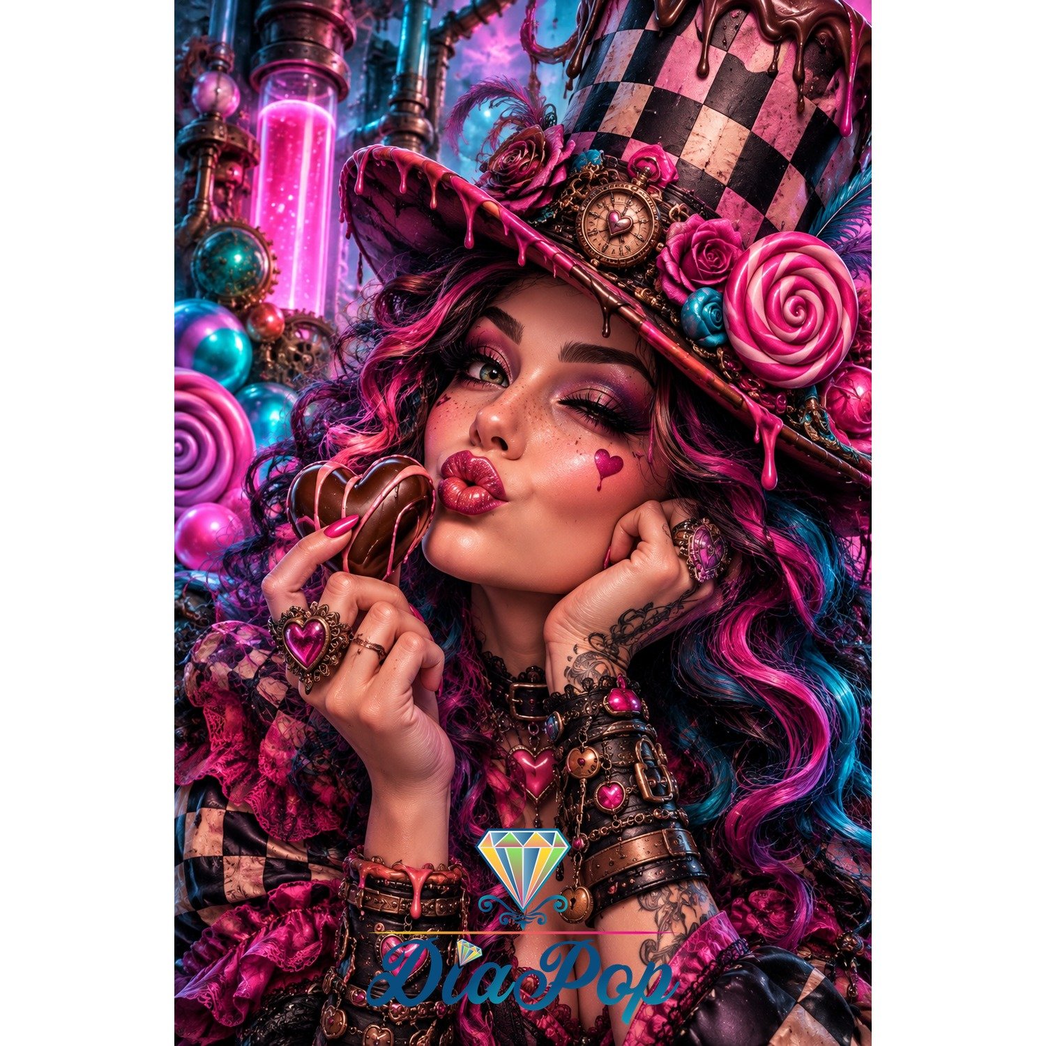 Diamond Painting - Elly_A.I - Zuckerkuss der Steampunk-Diva [Digital]