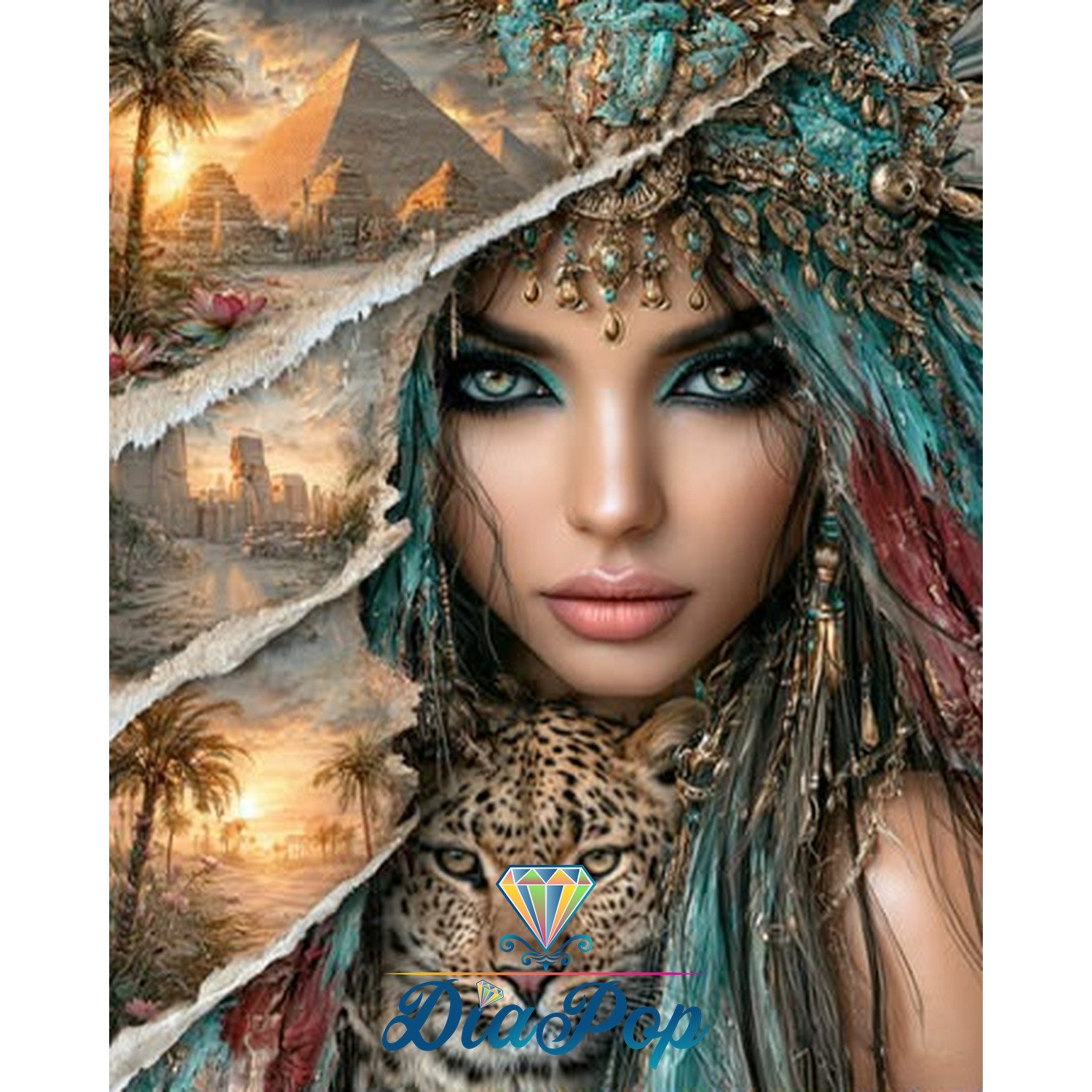 Diamond Painting - Elly_A.I - Smaragdblick der Pharaonin [Digital]
