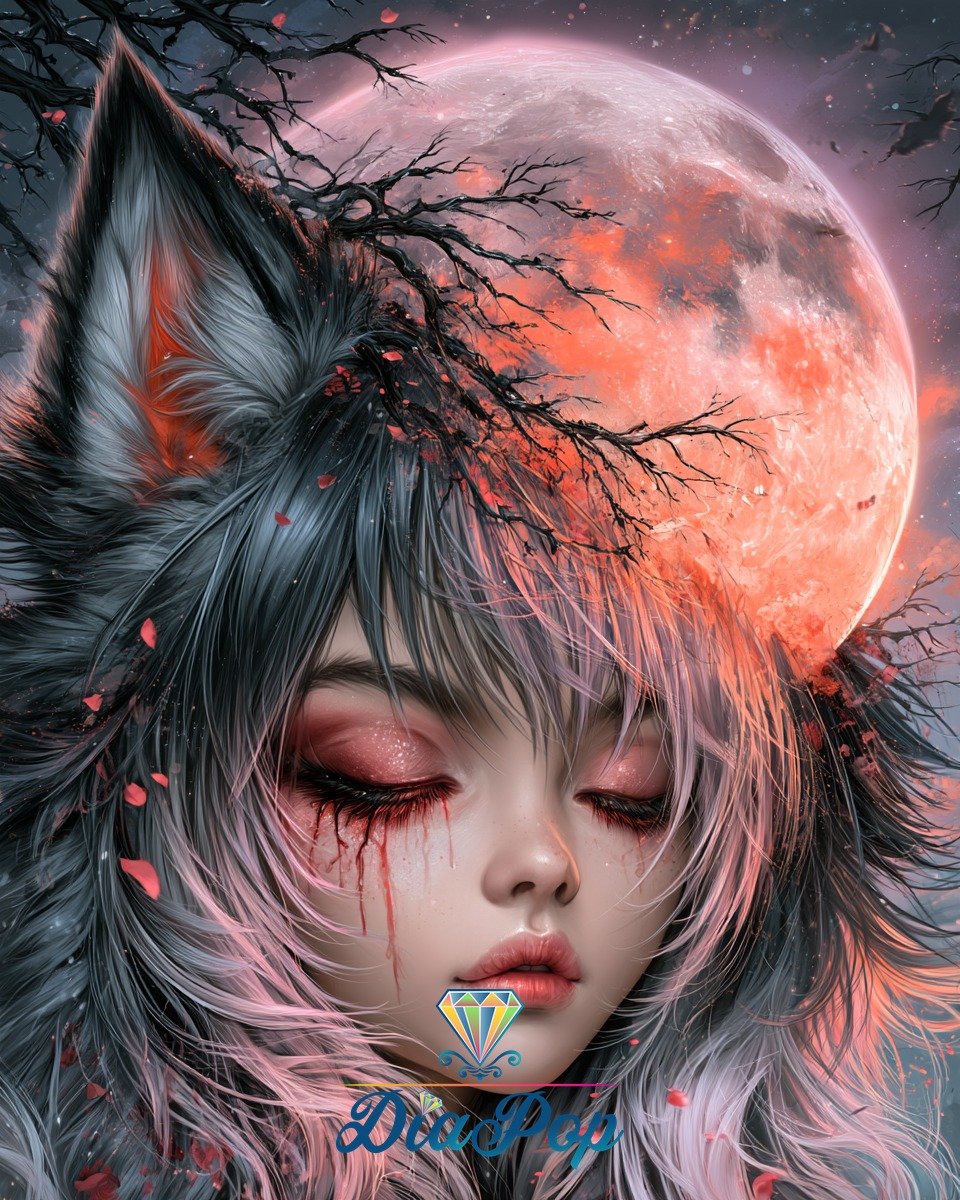Diamond Painting - Elly_A.I - Tränen des Blutmonds [Digital]