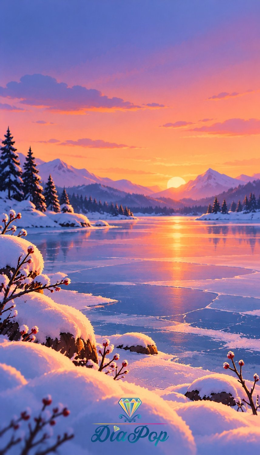 Diamond Painting - Tiki Diamonds - Bergsee im Winterglühen [Digital]