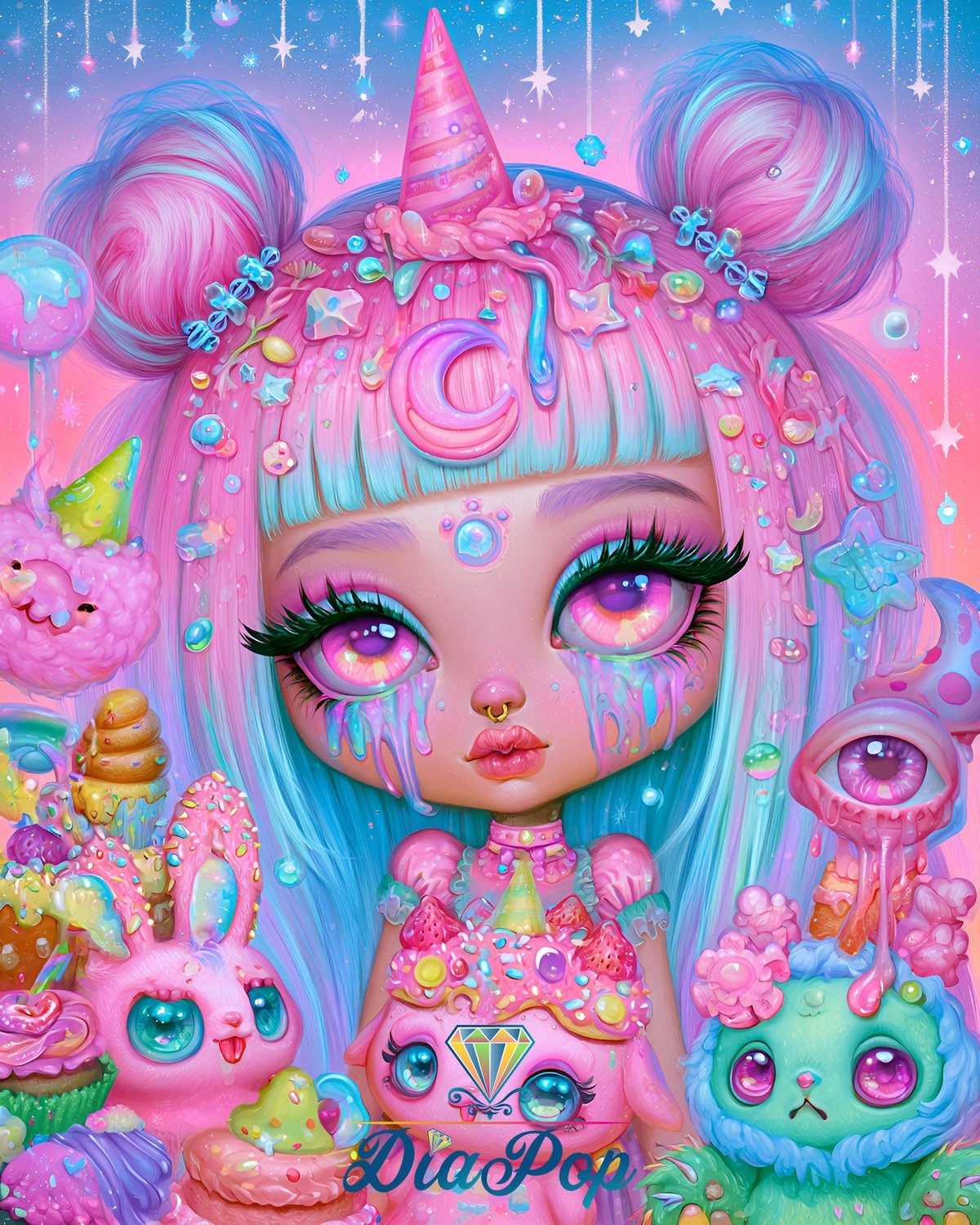 Diamond Painting - Shiny Unicorn - Zuckertränen der Mondprinzessin [Digital]