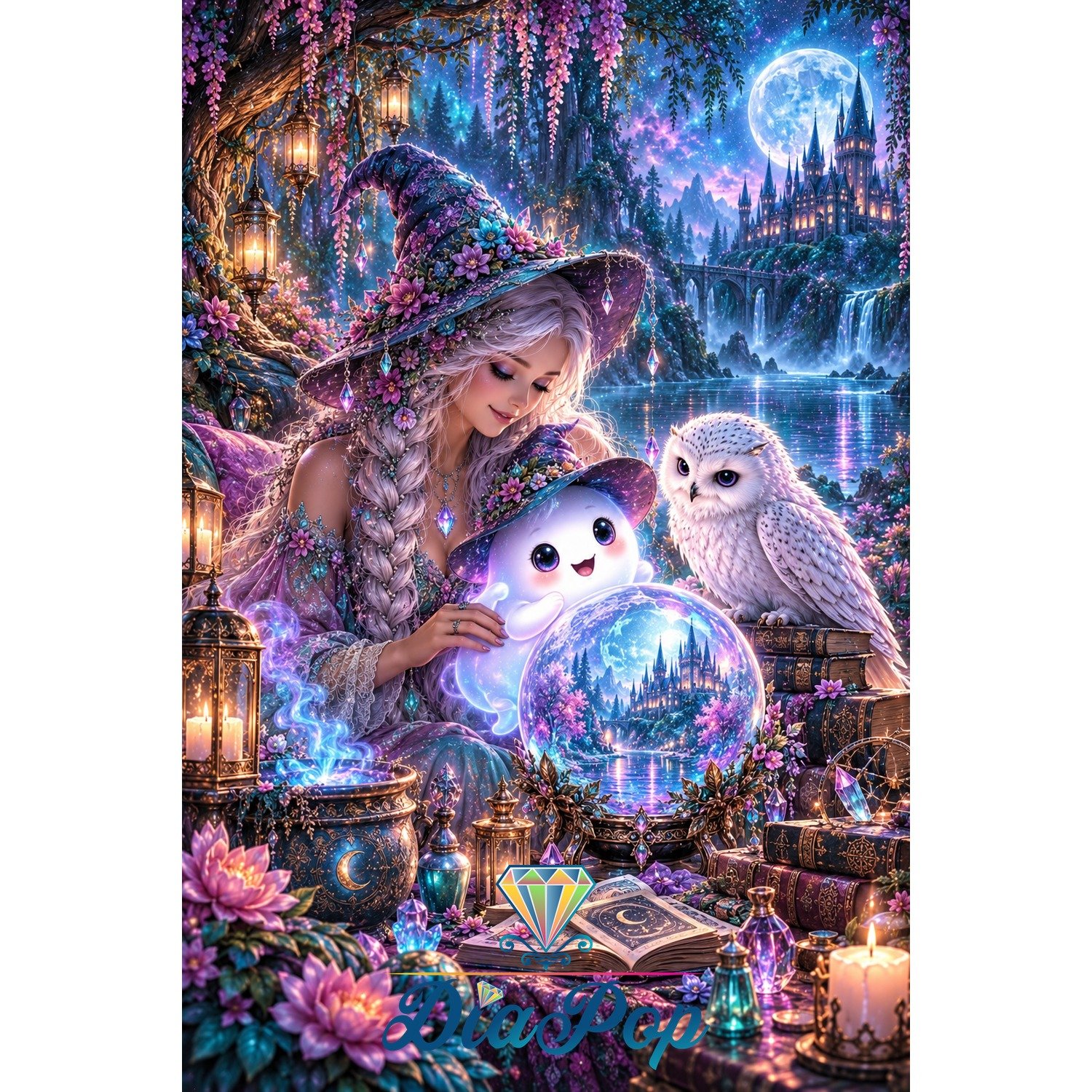 Diamond Painting - Elly_A.I - Zaubernacht am Mondschloss [Digital]