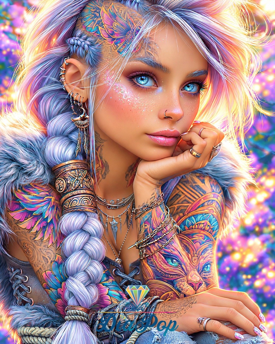 Diamond Painting - Elly_A.I - Löwenherz im Sternenlicht [Digital]