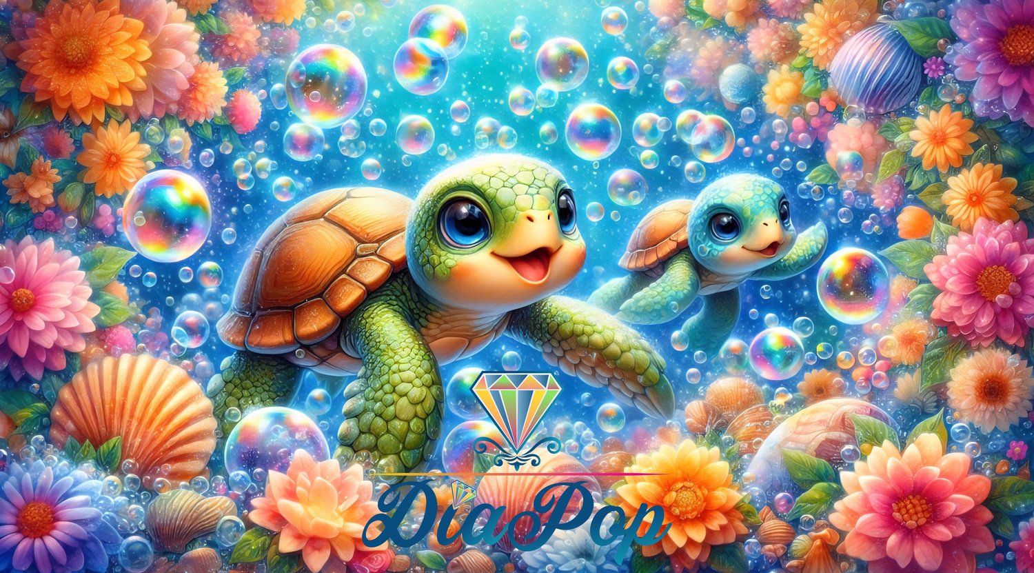 Diamond Painting - Tinkerangie - Sprudelnder Schildkrötenzauber [Digital]