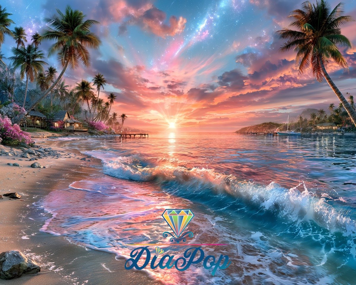 Diamond Painting - Elly_A.I - Sternenzauber am Palmenstrand [Digital]