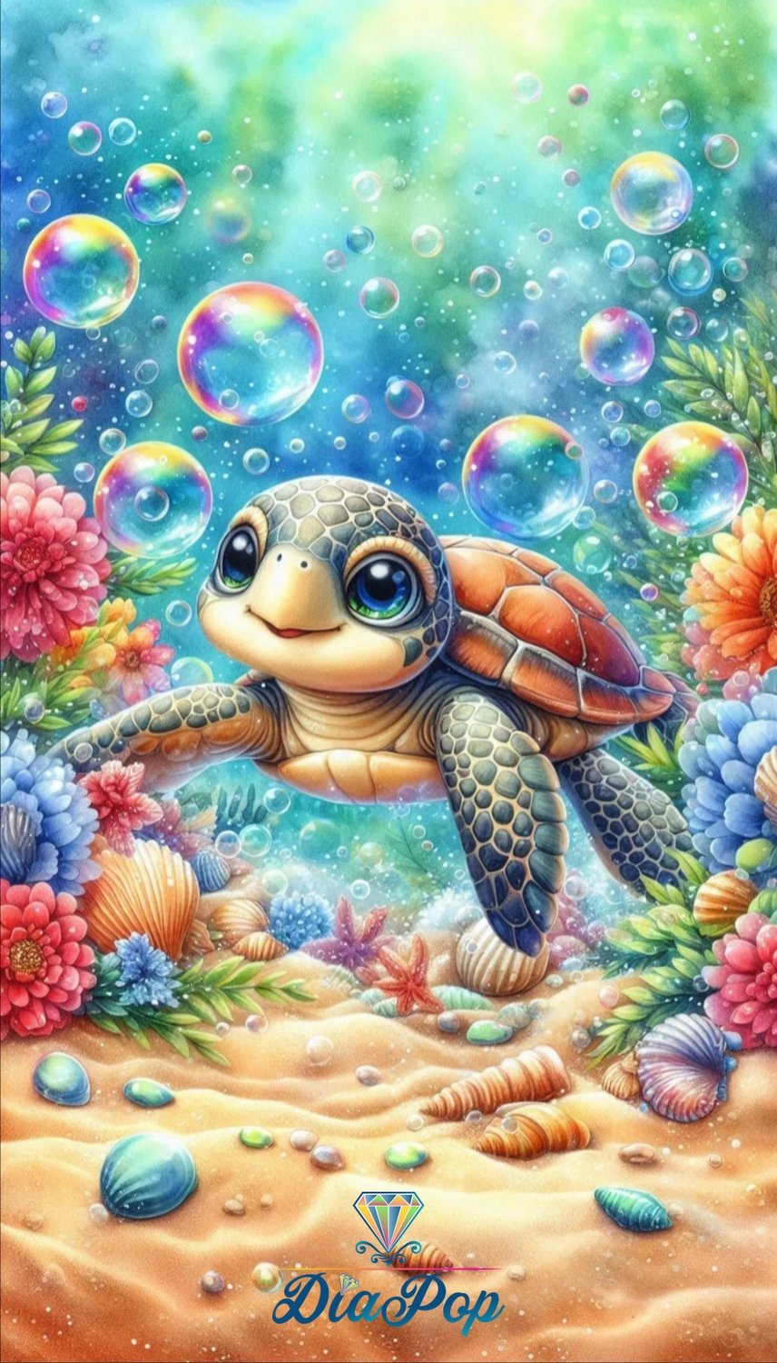 Diamond Painting - Tinkerangie - Schildkrötenzauber im Korallengarten [Digital]