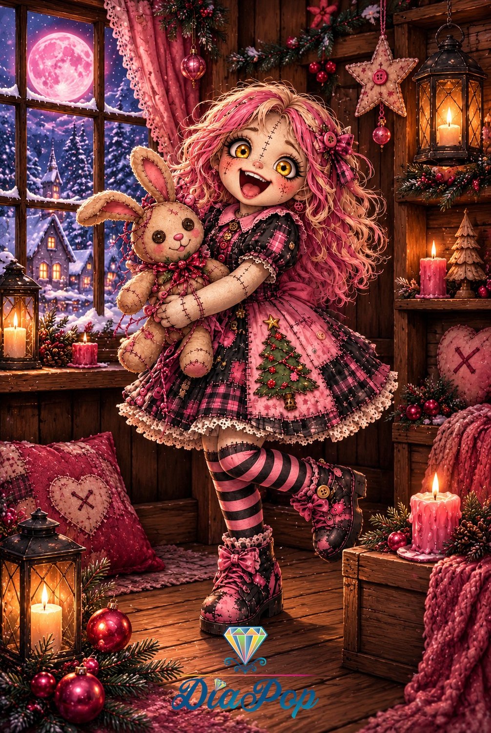 Diamond Painting - Elly_A.I - Mondrosa Puppenweihnacht [Digital]