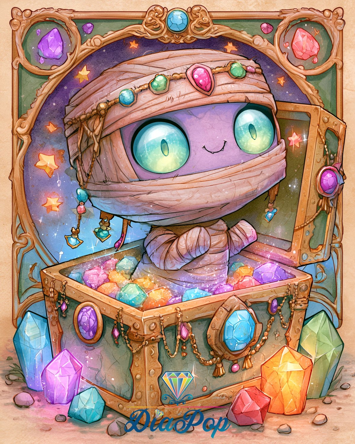Diamond Painting - Shiny Unicorn - Schatzkiste der Funkelmumie [Digital]