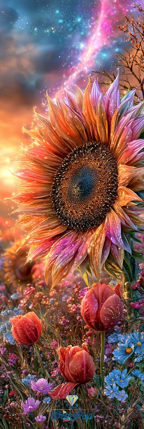 Diamond Painting - Elly_A.I - Galaktische Sonnenblume [Digital]