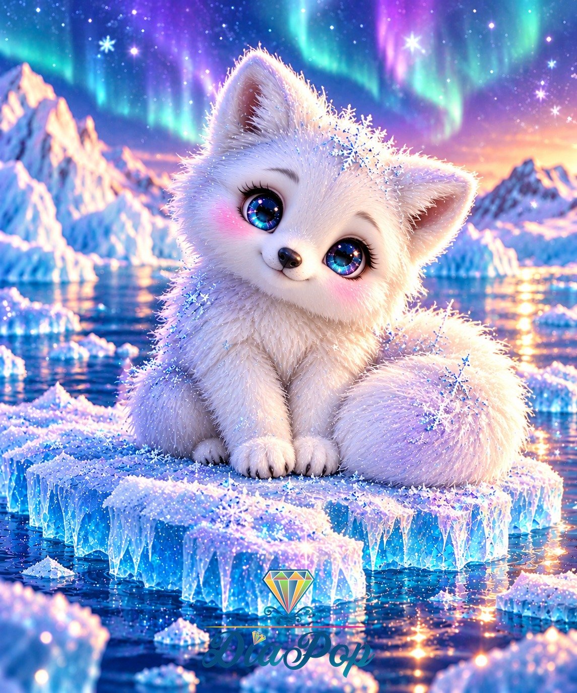 Diamond Painting - Tinkerangie - Polarlicht Kuschelfuchs [Digital]