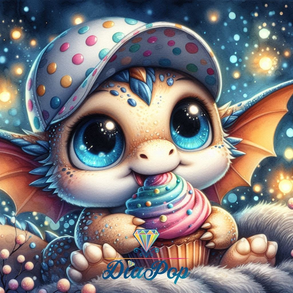Diamond Painting - Tinkerangie - Zuckersüßer Cupcake-Drache [Digital]