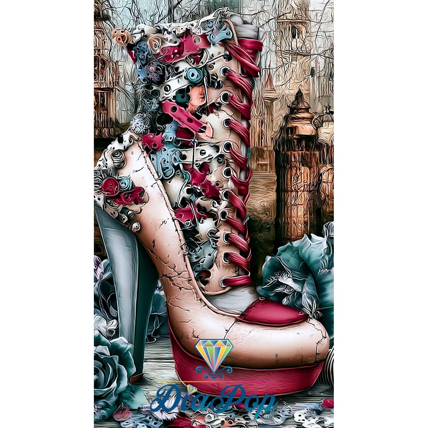 Diamond Painting - Elly_A.I - Steampunk Rosenstiefelette [Digital]