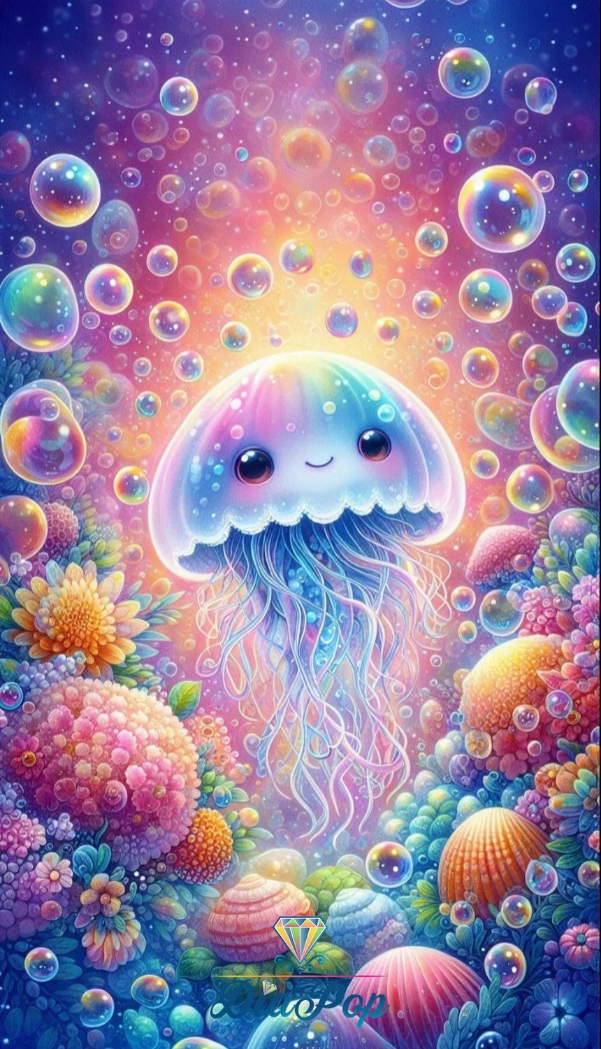 Diamond Painting - Tinkerangie - Regenbogenqualle im Zaubermeer [Digital]