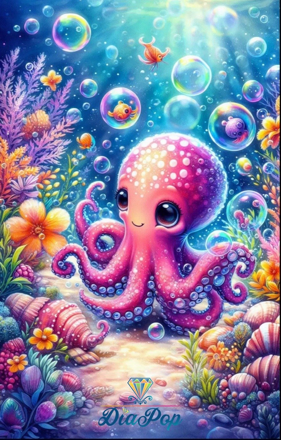 Diamond Painting - Tinkerangie - Oktopus im Blasenzauber [Digital]
