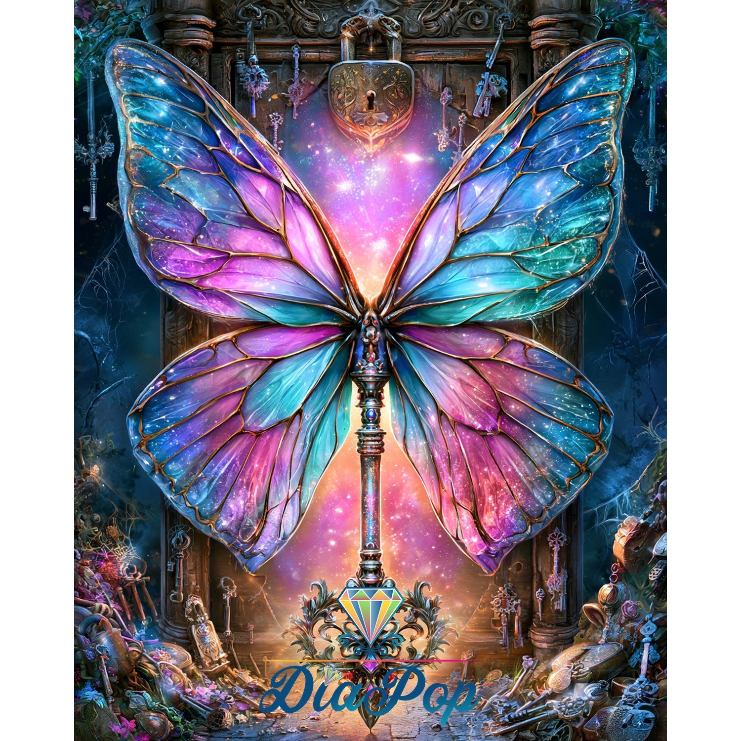 Diamond Painting - Elly_A.I - Schmetterlingsschlüssel zum Sternenportal [Digital]