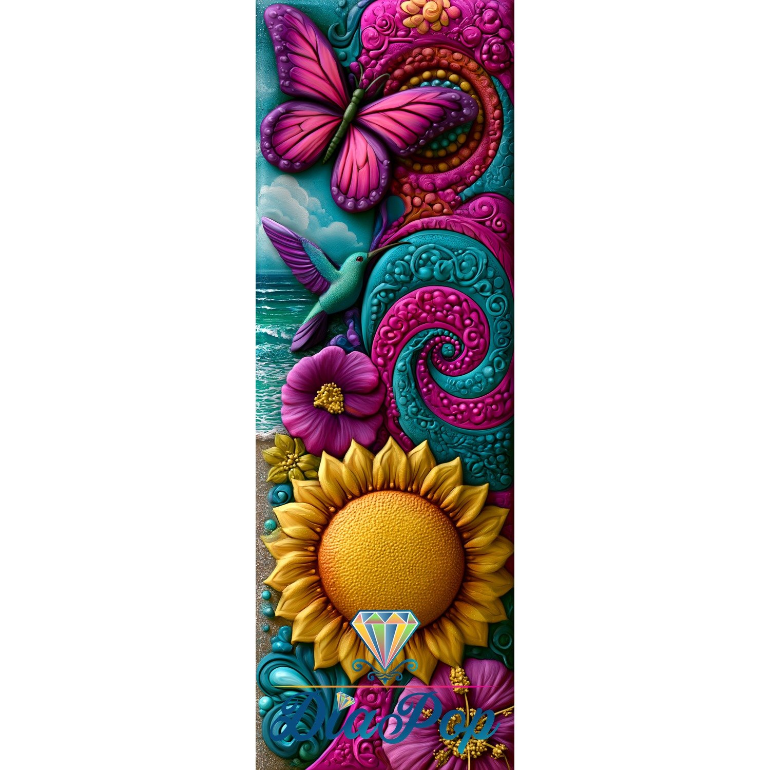 Diamond Painting - Elly_A.I - Sonnenblumenzauber und Schmetterlingsglück [Digital]