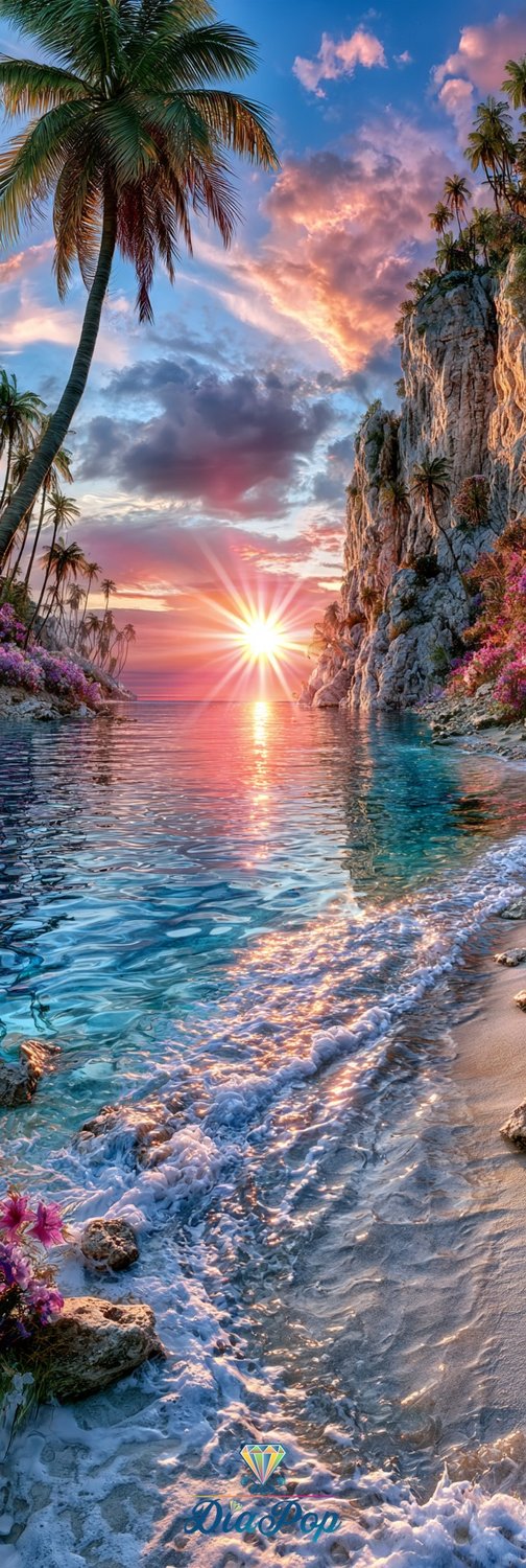 Diamond Painting - Elly_A.I - Paradiesbucht im Sonnenzauber [Digital]