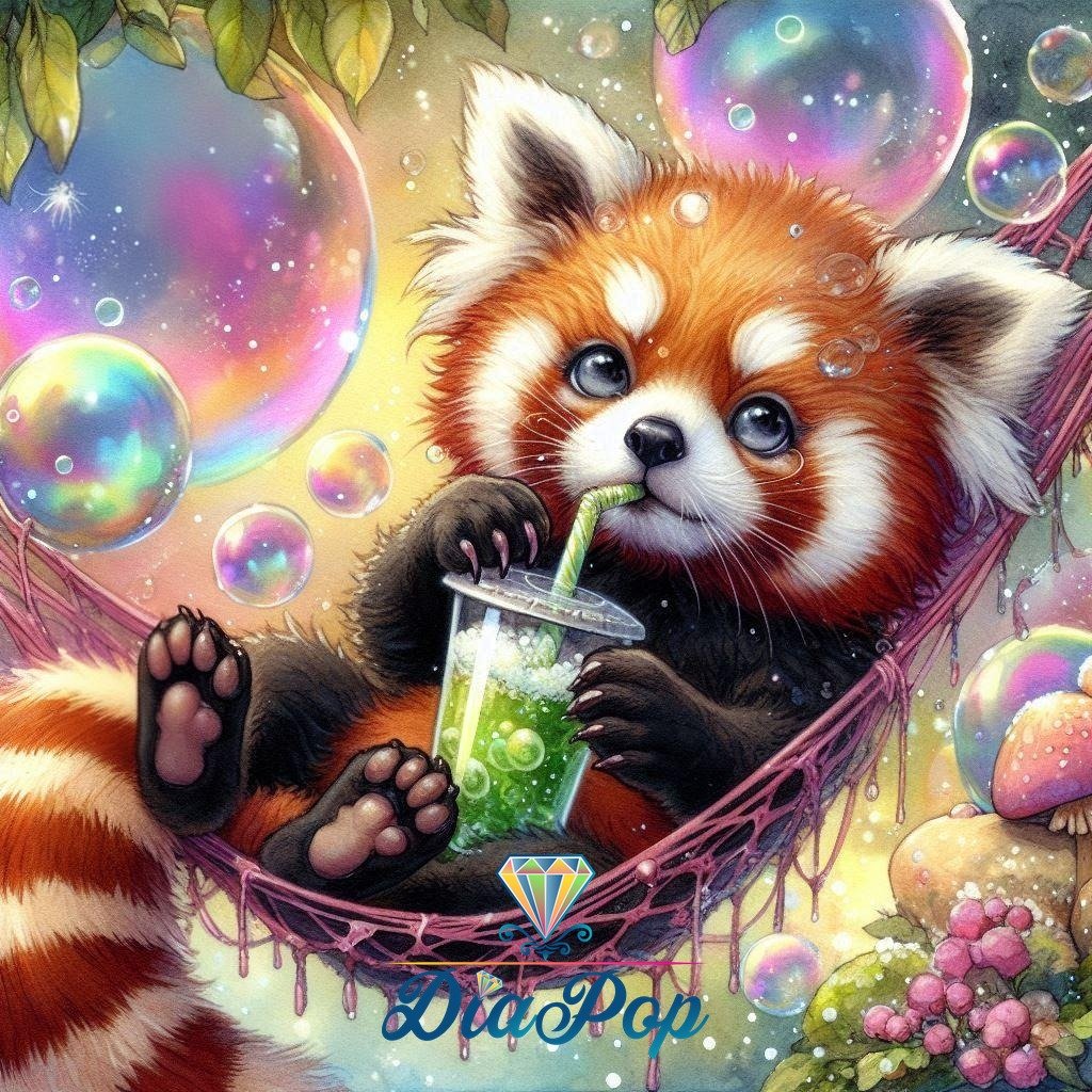 Diamond Painting - Tinkerangie - Rotpandas Seifenblasenzauber [Digital]