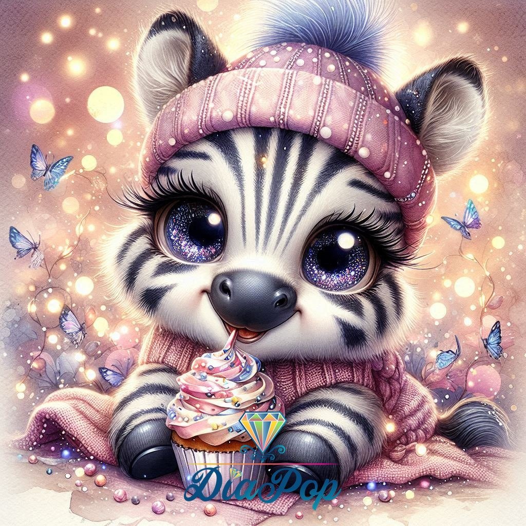 Diamond Painting - Tinkerangie - Funkelzebra und Cupcakeglück [Digital]