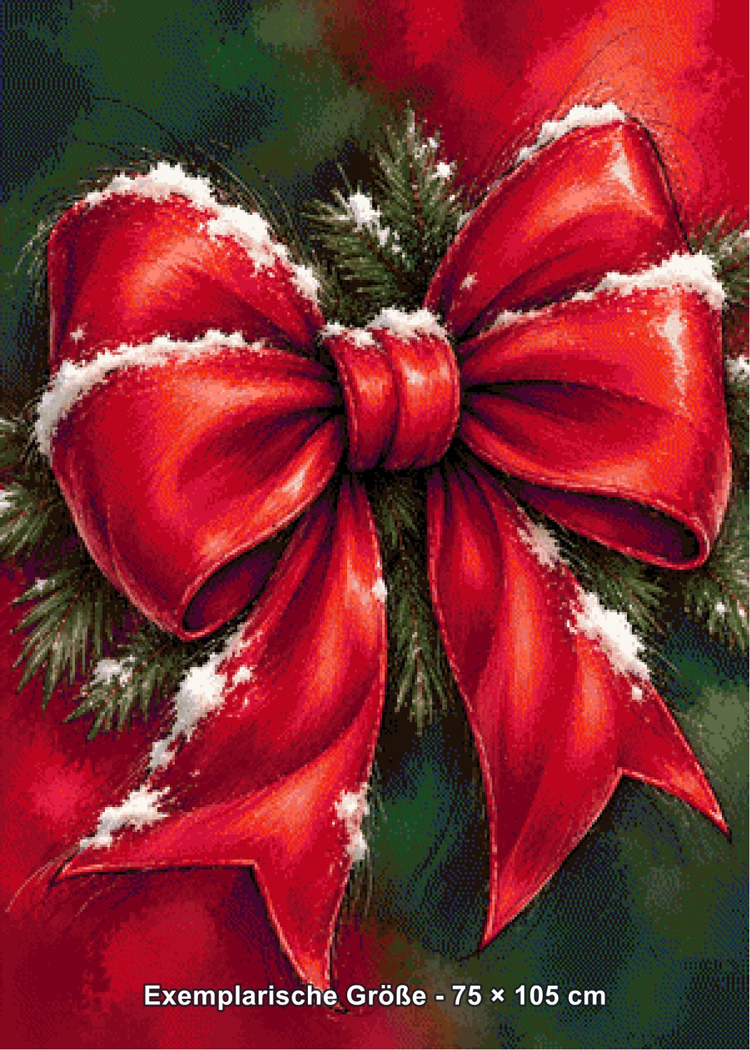Diamond Painting - Tiki Diamonds - Weihnachtlicher Schleifenzauber [Digital] - Rendering einer exemplarischen Größe
