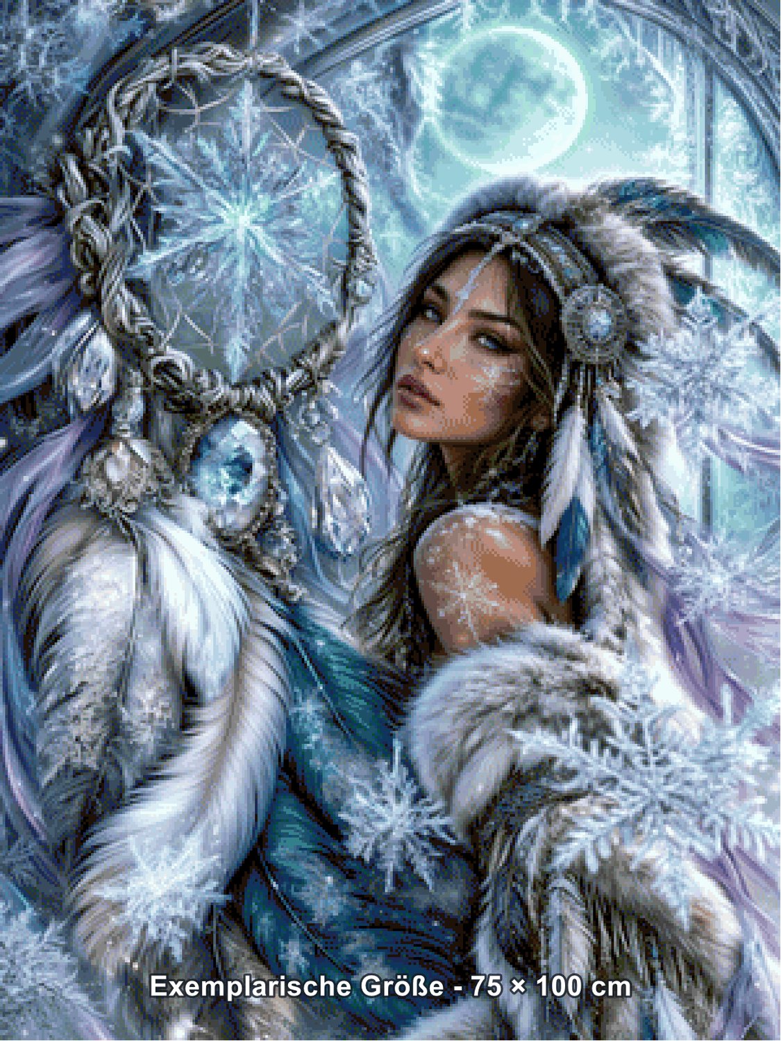 Diamond Painting - Elly_A.I - Traumfängerin des Frostmonds [Digital] - Rendering einer exemplarischen Größe