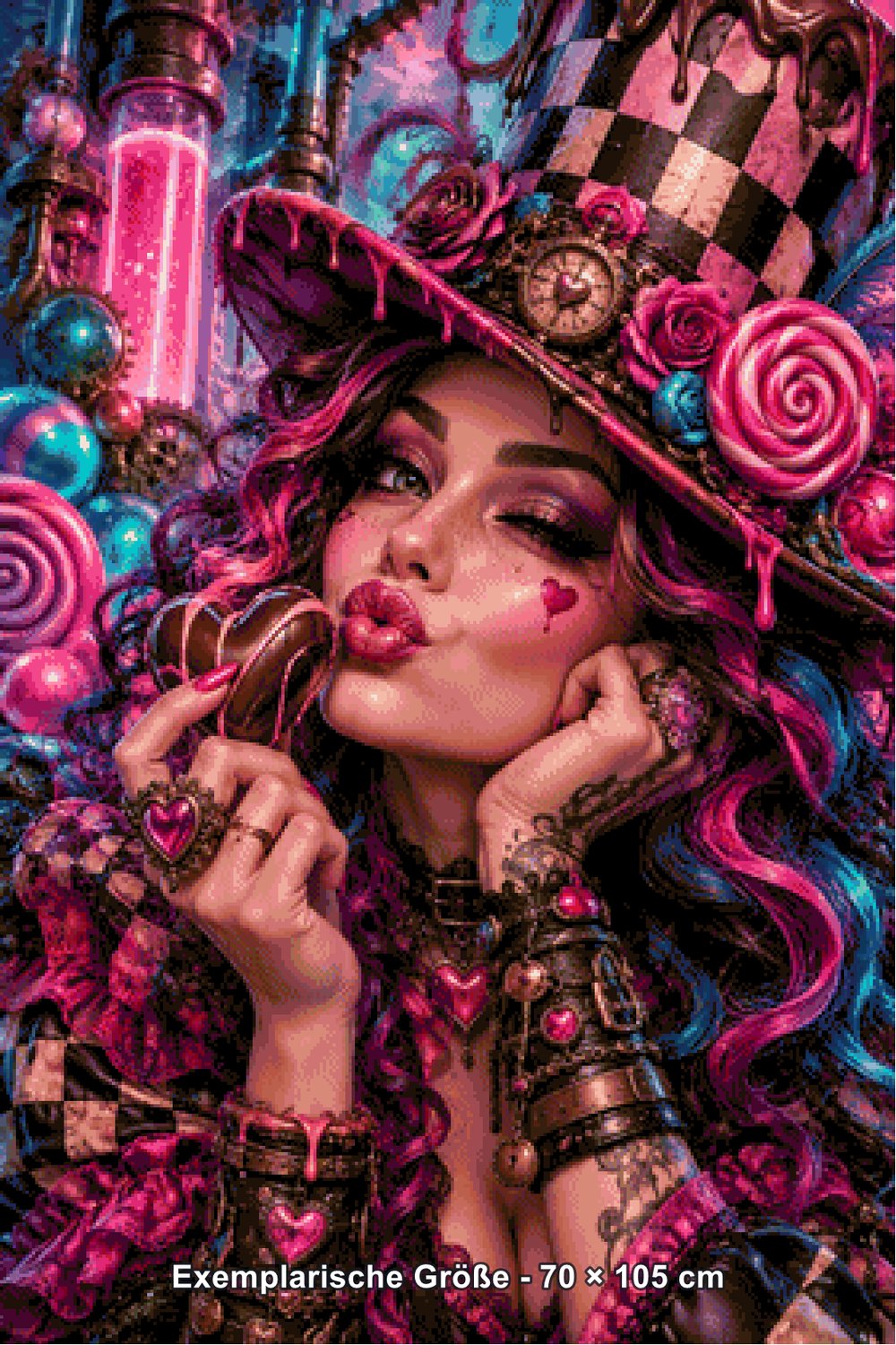 Diamond Painting - Elly_A.I - Zuckerkuss der Steampunk-Diva [Digital] - Rendering einer exemplarischen Größe