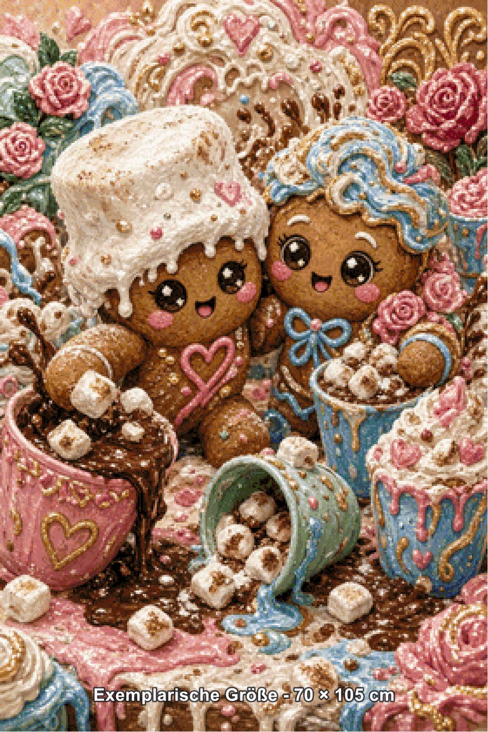 Diamond Painting - Elly_A.I - Zuckersüße Lebkuchenliebe [Digital] - Rendering einer exemplarischen Größe