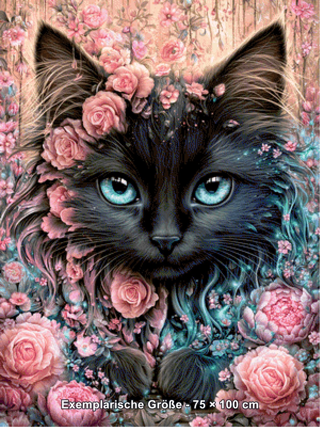 Diamond Painting - Elly_A.I - Azuraugen im Rosentraum [Digital] - Rendering einer exemplarischen Größe