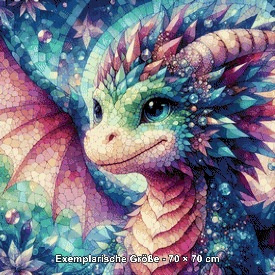 Diamond Painting - Tinkerangie - Funkelnder Regenbogendrache [Digital] - Rendering einer exemplarischen Größe