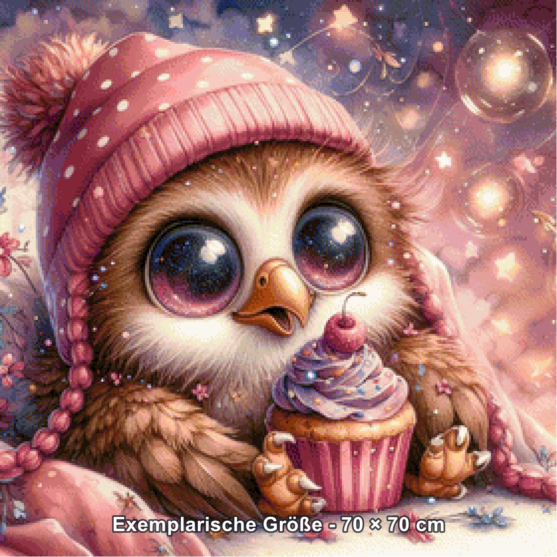 Diamond Painting - Tinkerangie - Galaxieaugen und Cupcakezauber [Digital] - Rendering einer exemplarischen Größe