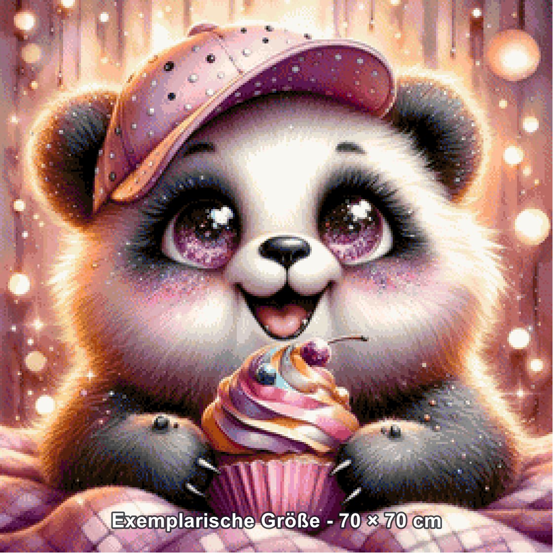 Diamond Painting - Tinkerangie - Pandas Cupcakezauber [Digital] - Rendering einer exemplarischen Größe