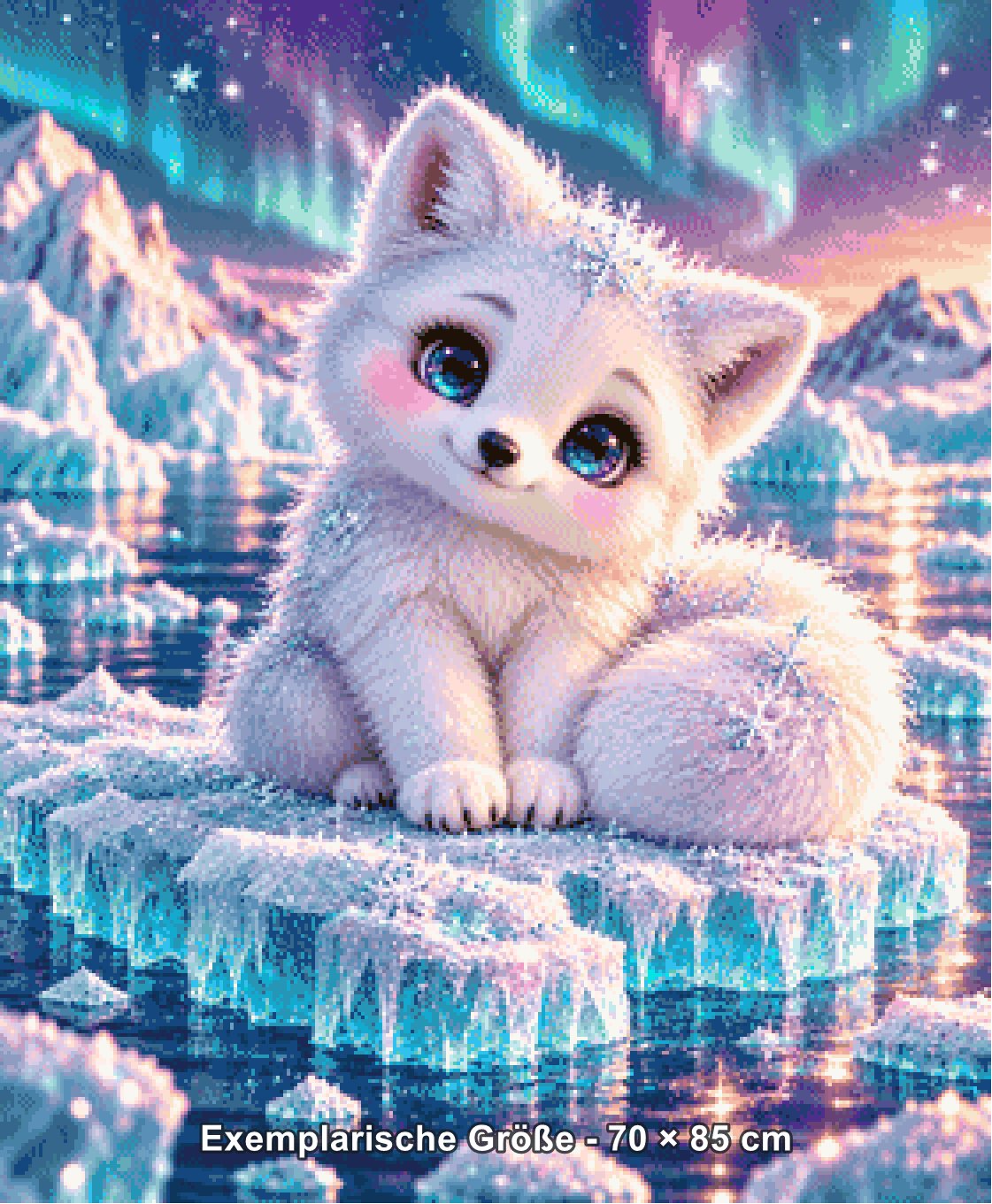 Diamond Painting - Tinkerangie - Polarlicht Kuschelfuchs [Digital] - Rendering einer exemplarischen Größe