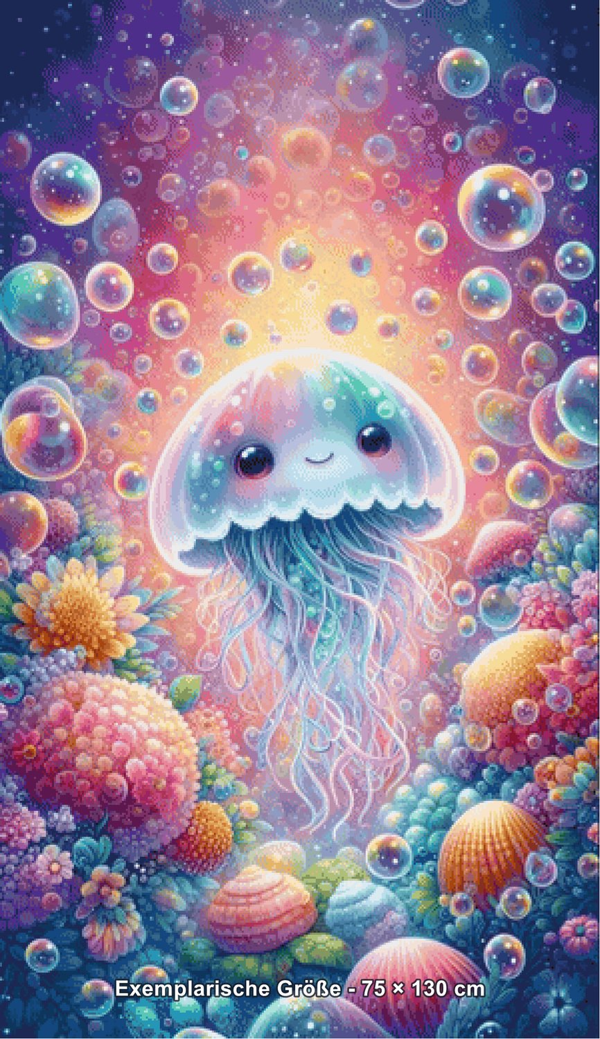 Diamond Painting - Tinkerangie - Regenbogenqualle im Zaubermeer [Digital] - Rendering einer exemplarischen Größe