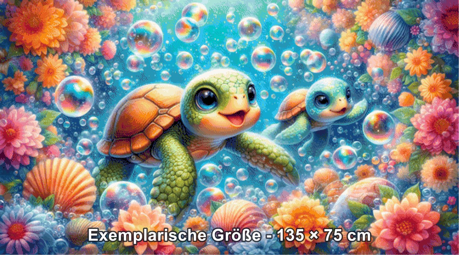 Diamond Painting - Tinkerangie - Sprudelnder Schildkrötenzauber [Digital] - Rendering einer exemplarischen Größe