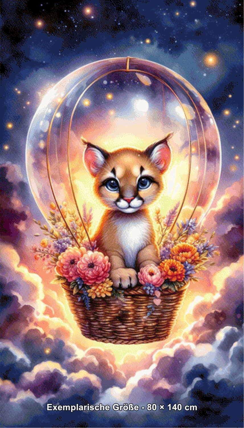 Diamond Painting - Tinkerangie - Sternenreise des Blütenkätzchens [Digital] - Rendering einer exemplarischen Größe