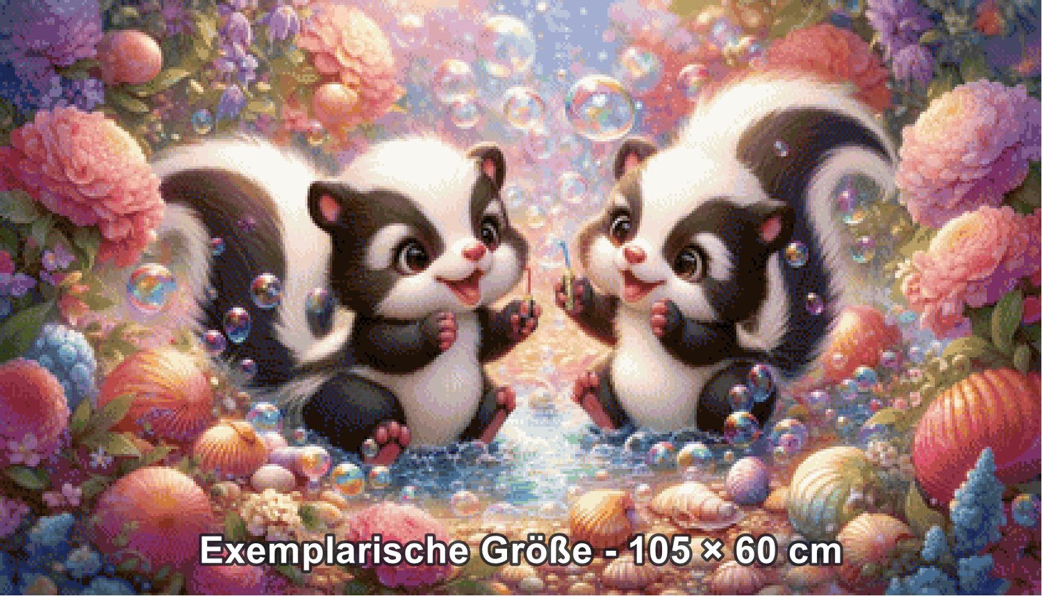 Diamond Painting - Tinkerangie - Waldfreunde im Blubberzauber [Digital] - Rendering einer exemplarischen Größe