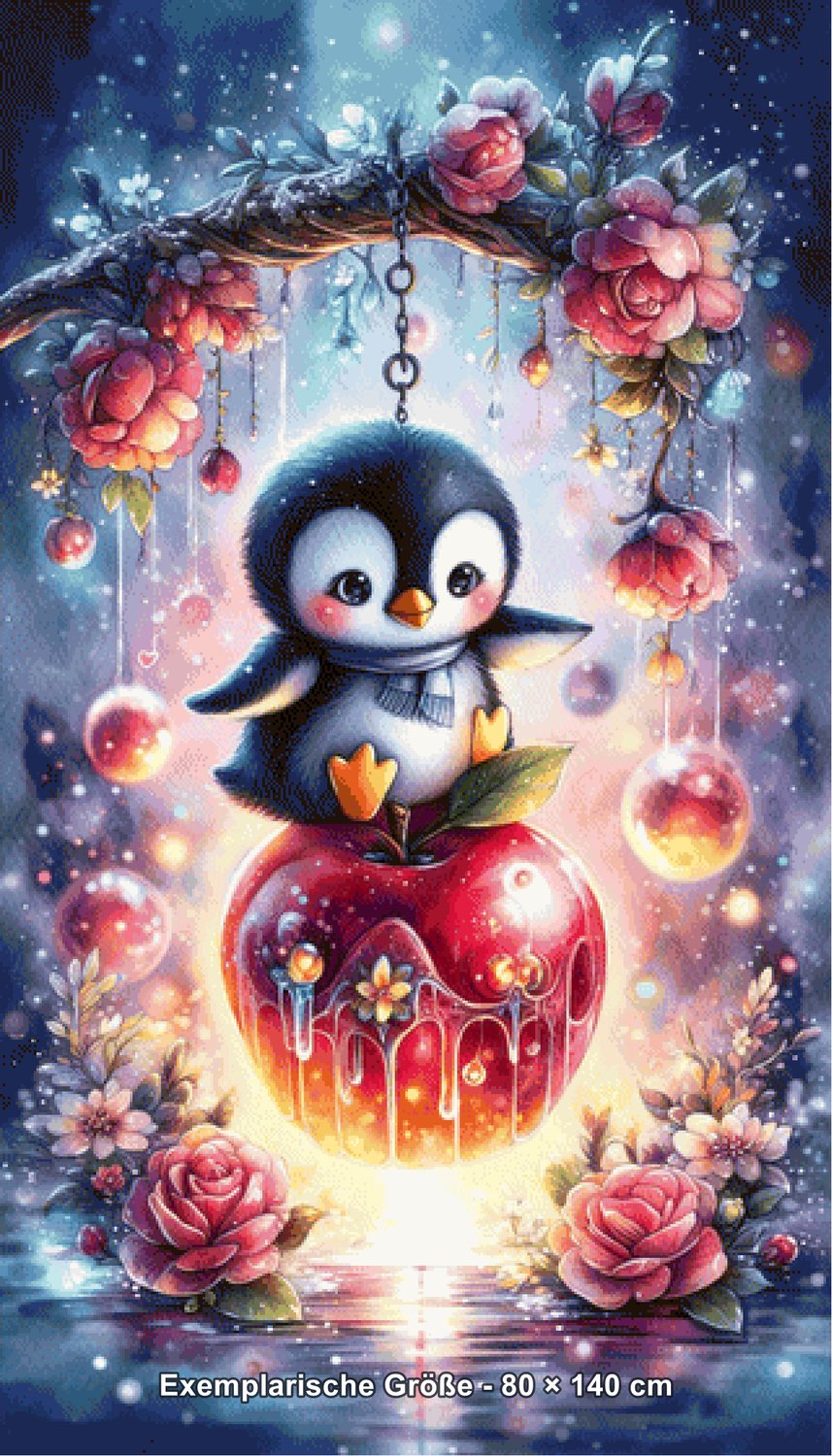Diamond Painting - Tinkerangie - Zauberapfel und Pinguinmagie [Digital] - Rendering einer exemplarischen Größe