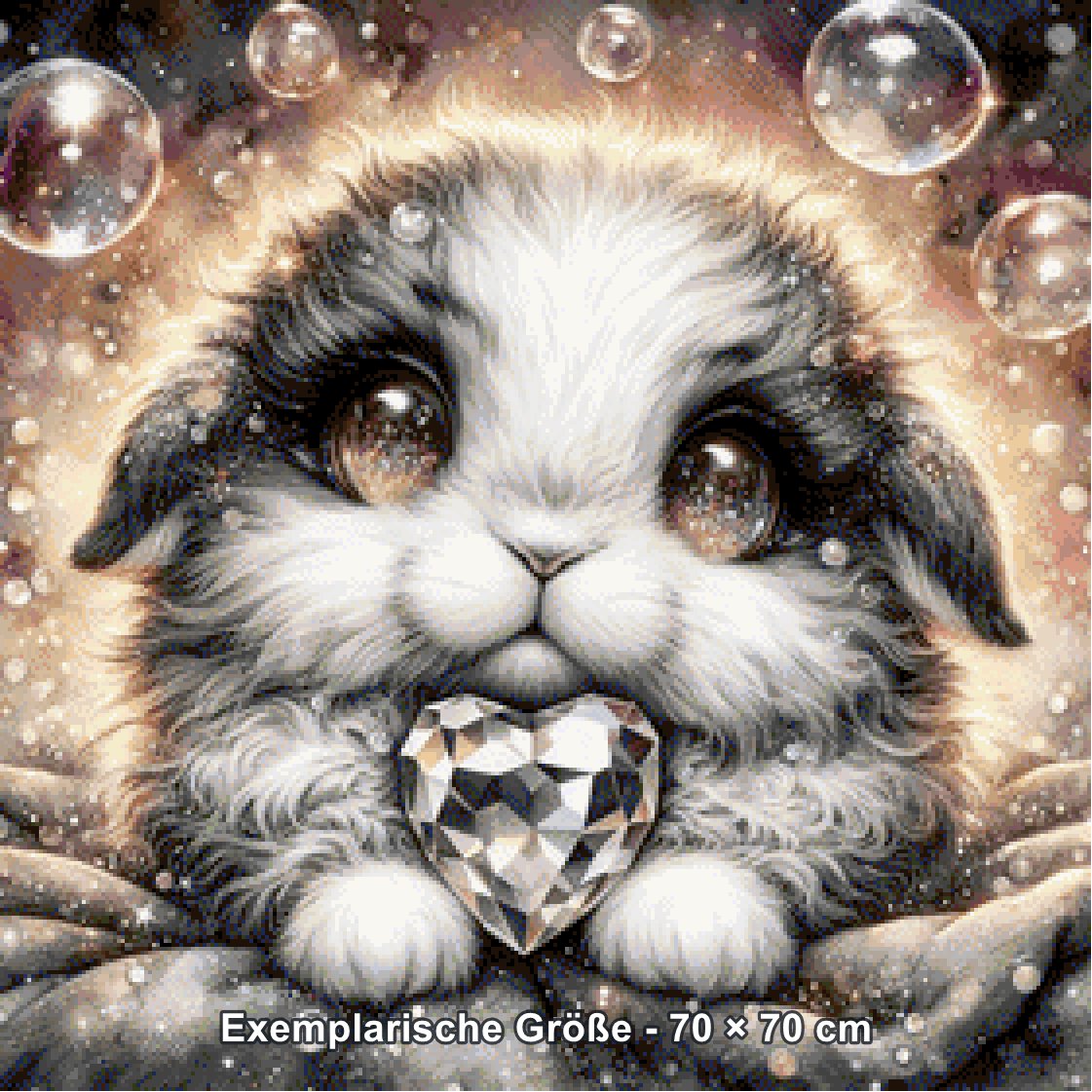 Diamond Painting - Tinkerangie - Zauberhäschen mit Kristallherz [Digital] - Rendering einer exemplarischen Größe