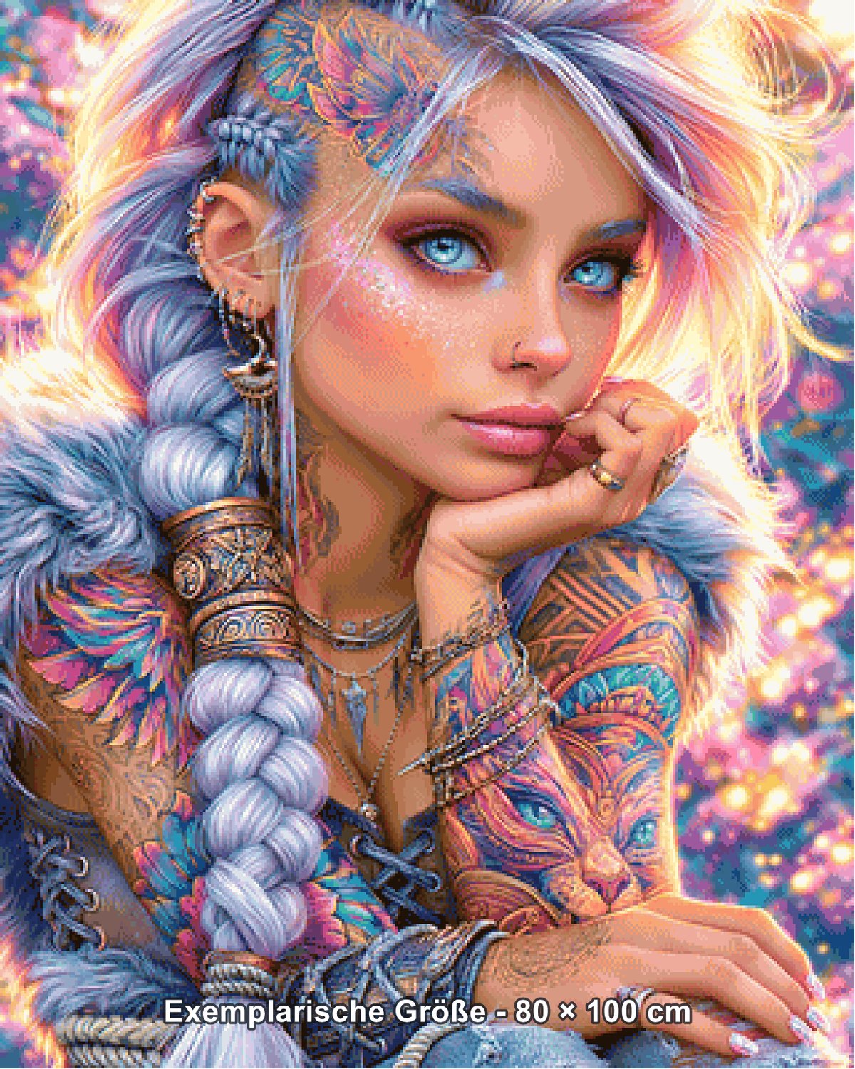 Diamond Painting - Elly_A.I - Löwenherz im Sternenlicht [Digital] - Rendering einer exemplarischen Größe
