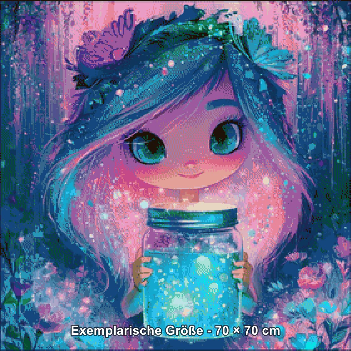 Diamond Painting - Shiny Unicorn - Funkelträume im Zauberglas [Digital] - Rendering einer exemplarischen Größe