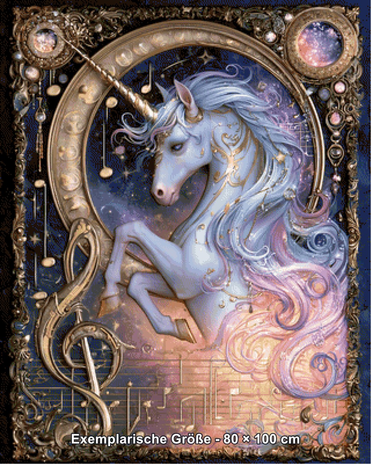 Diamond Painting - Shiny Unicorn - Galaktische Einhornsinfonie [Digital] - Rendering einer exemplarischen Größe