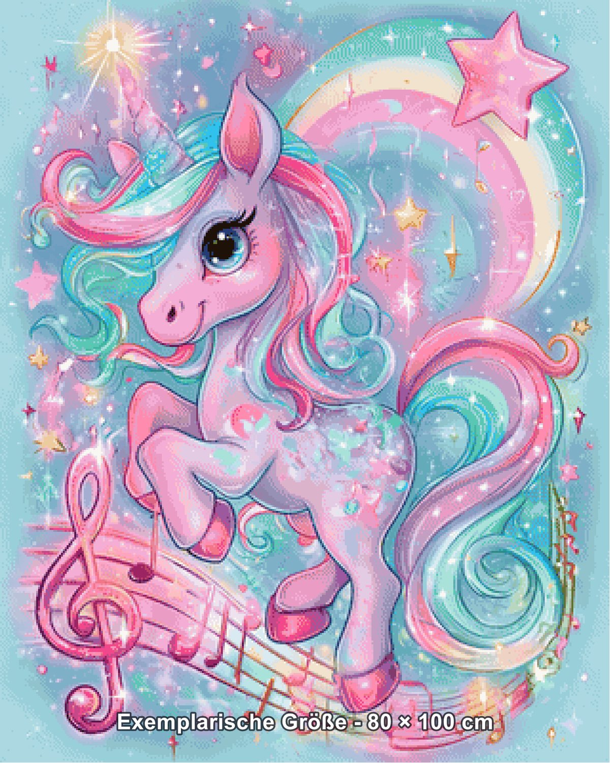 Diamond Painting - Shiny Unicorn - Glitzernde Einhornsinfonie [Digital] - Rendering einer exemplarischen Größe