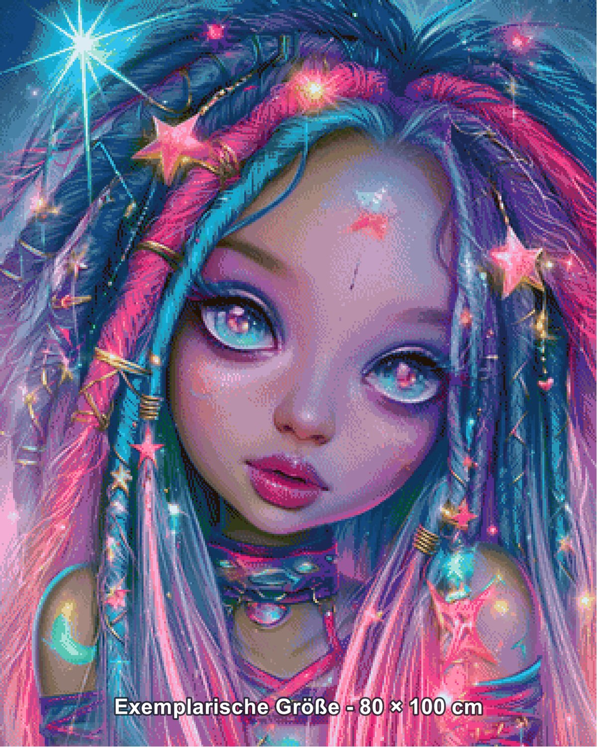 Diamond Painting - Shiny Unicorn - Galaktische Sternenprinzessin [Digital] - Rendering einer exemplarischen Größe