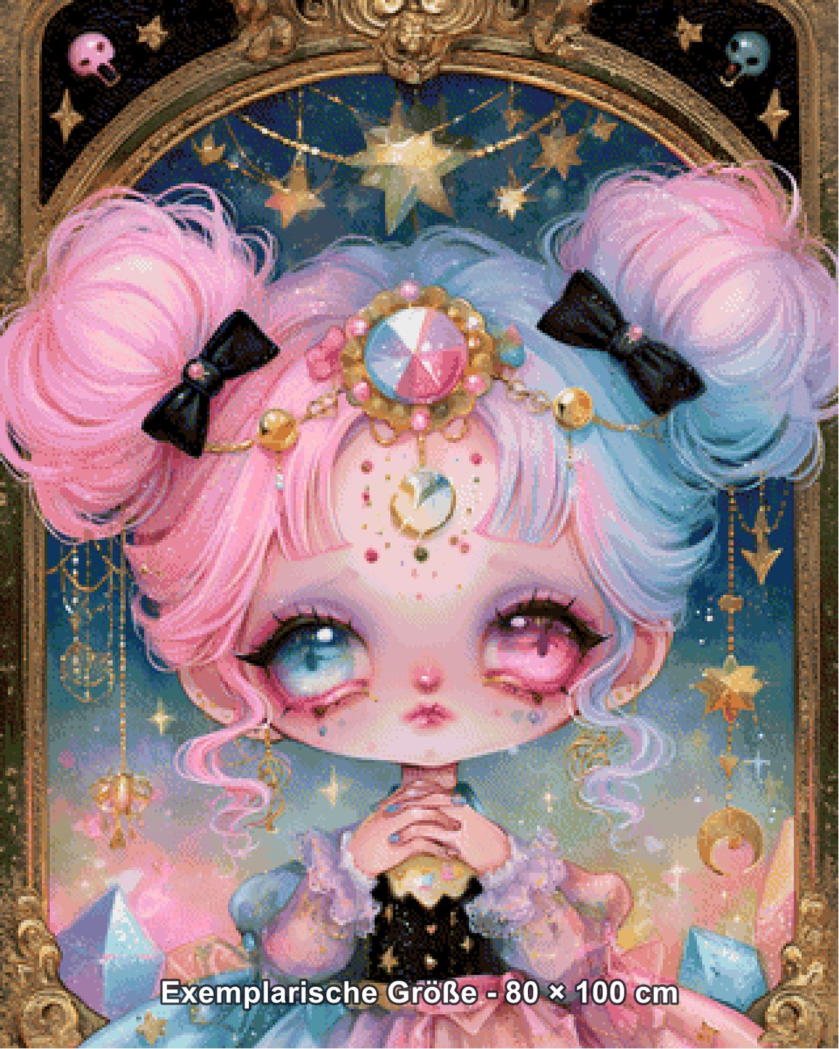 Diamond Painting - Shiny Unicorn - Sternenprinzessin der Pastellträume [Digital] - Rendering einer exemplarischen Größe