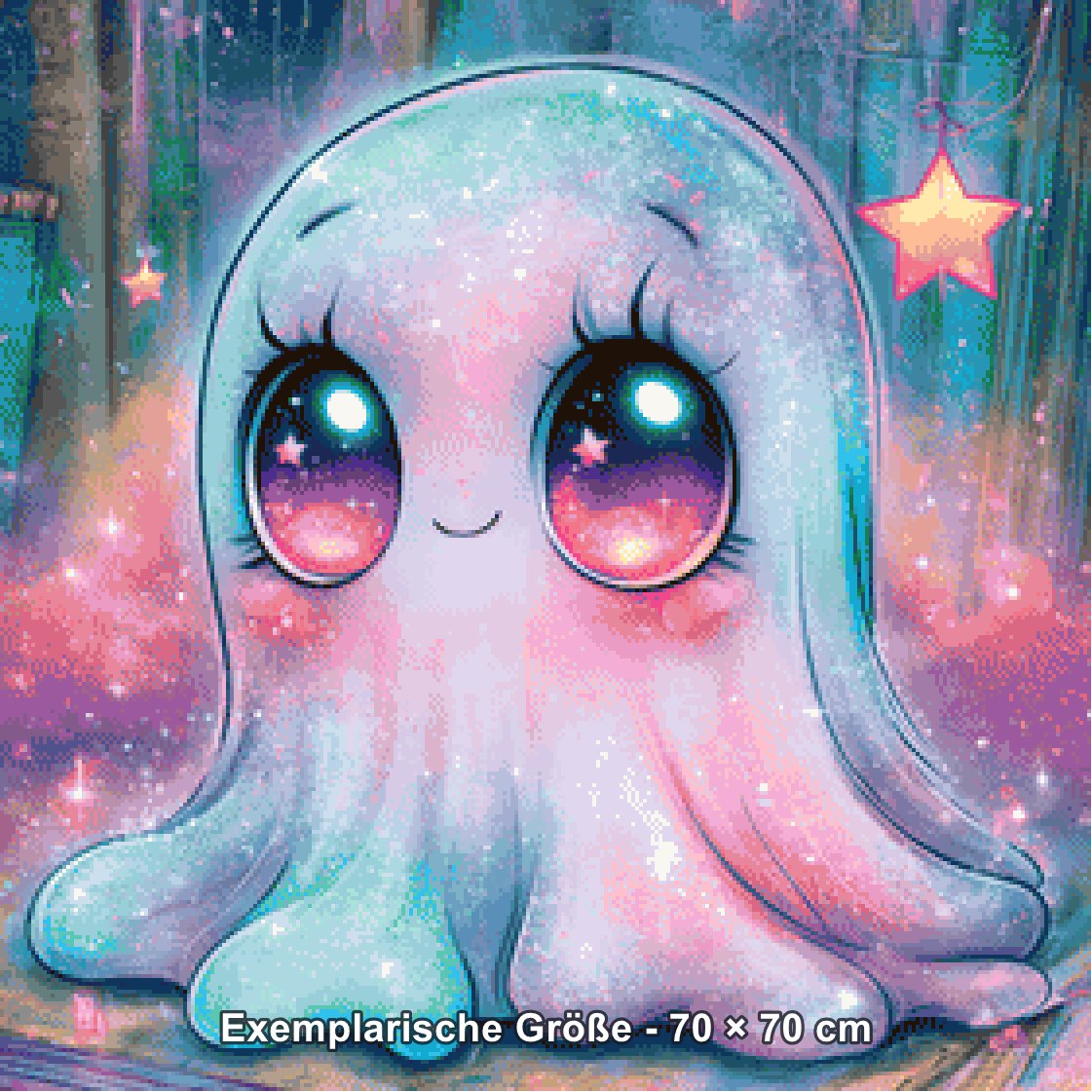 Diamond Painting - Shiny Unicorn - Sternenzauber Kuschelgeist [Digital] - Rendering einer exemplarischen Größe