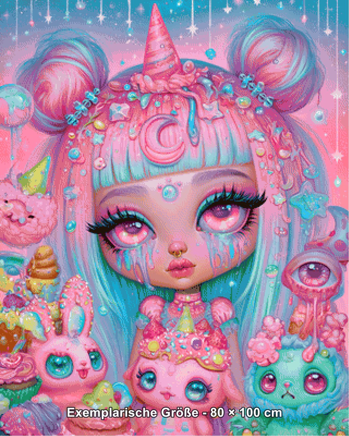 Diamond Painting - Shiny Unicorn - Zuckertränen der Mondprinzessin [Digital] - Rendering einer exemplarischen Größe